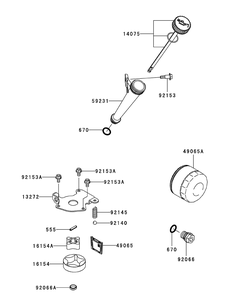 Kawasaki Fr730v-As05 Lubrication Equipment Diagram and Parts List for Z-FORCESZ60 (17AIDGHD-17AIDGHD010)(2014) Cub Cadet Lawn Tractor